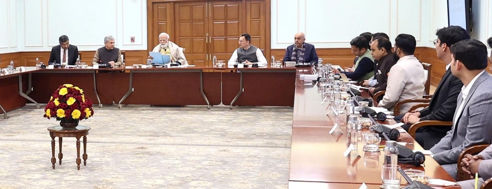 The Hon. Prime Minister chairing the IndiaAI Mission foundation models meeting
